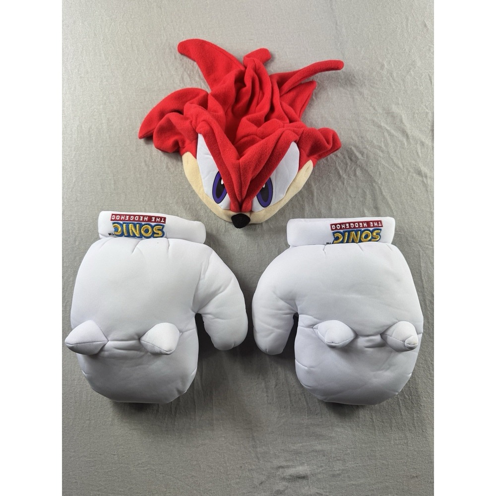 Sonic the Hedgehog Knuckles Echidna Halloween Costume Kids Cosplay Hat Gloves
